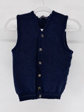 J. Ashford Navy Merino Wool Sweater Vest M Academia Preppy Bookish